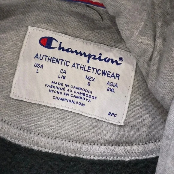 Champion Men's Black Script Logo Hoodie Sweatshirt Athletic Wear Size L Fleece - Picture 3 of 5